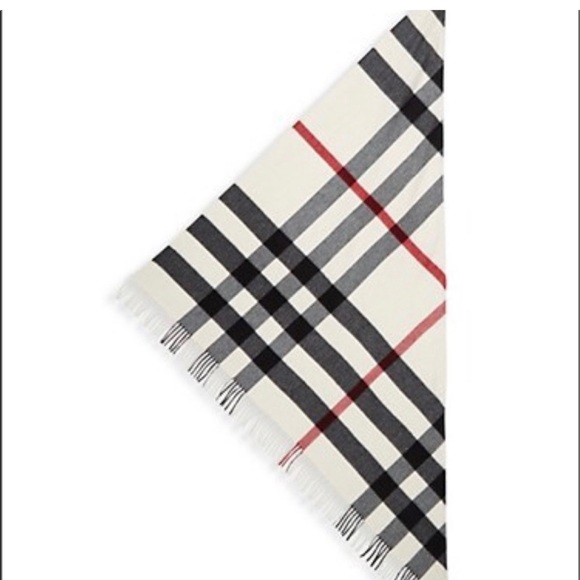 Burberry Ivory and Black Plaid Scarf - Picture 1 of 2